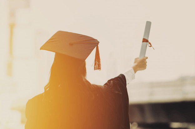 Student graduation watching the sunrise