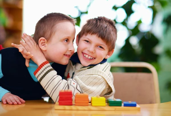 friends playing with sensory tools